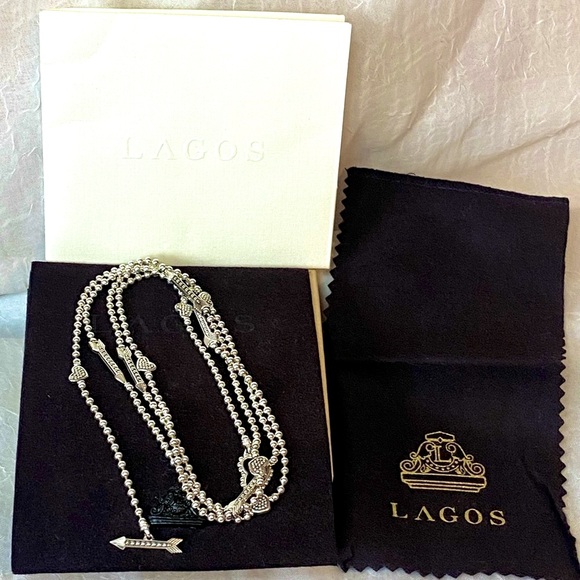 LAGOS Sterling Silver Caviar Hearts & Arrows Necklace - Picture 14 of 16